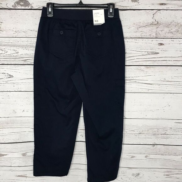 Style & Co X-Small XS Capris Navy Blue Mid-Rise Elastic Comfort Waist Womens New - Picture 3 of 6